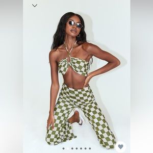 LATIANA SET GREEN CHECKERBOARD